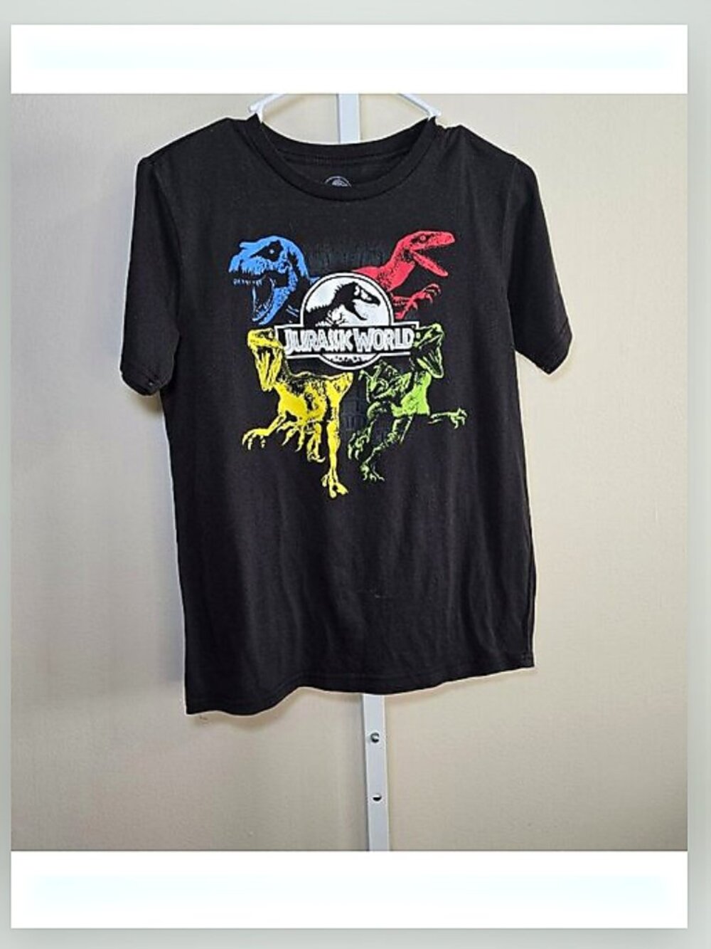 Jurassic World Kids T Shirt XL EG TG Black Dinosaur Graphic Tee